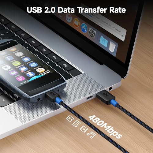Cable Matters Braided USB C to Micro USB Cable - 1ft, [3A/15W Charging, 480Mbps Data] MicroUSB to USBC Cable, Micro-B 2.0 Cord for Game Controller, Camera, GPS, Dash Cam, and More, Black - Image 3
