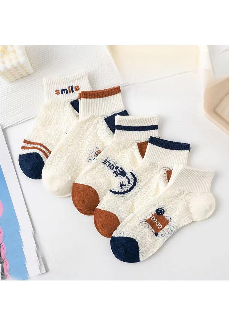 Generic - Women Absorb Sweat and Deodorize Socks 5 Pairs High Quality Socks One Size Fits All - Image 1