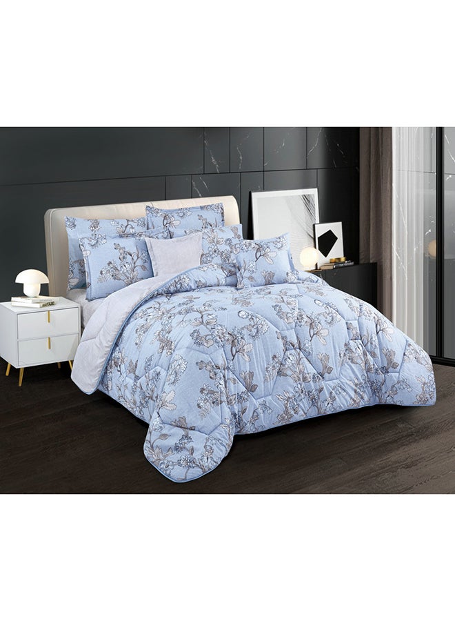 Hours Horse comforter set with durable and soft fabric two sides with a floral pattern 8 pieces king size  - Image 1