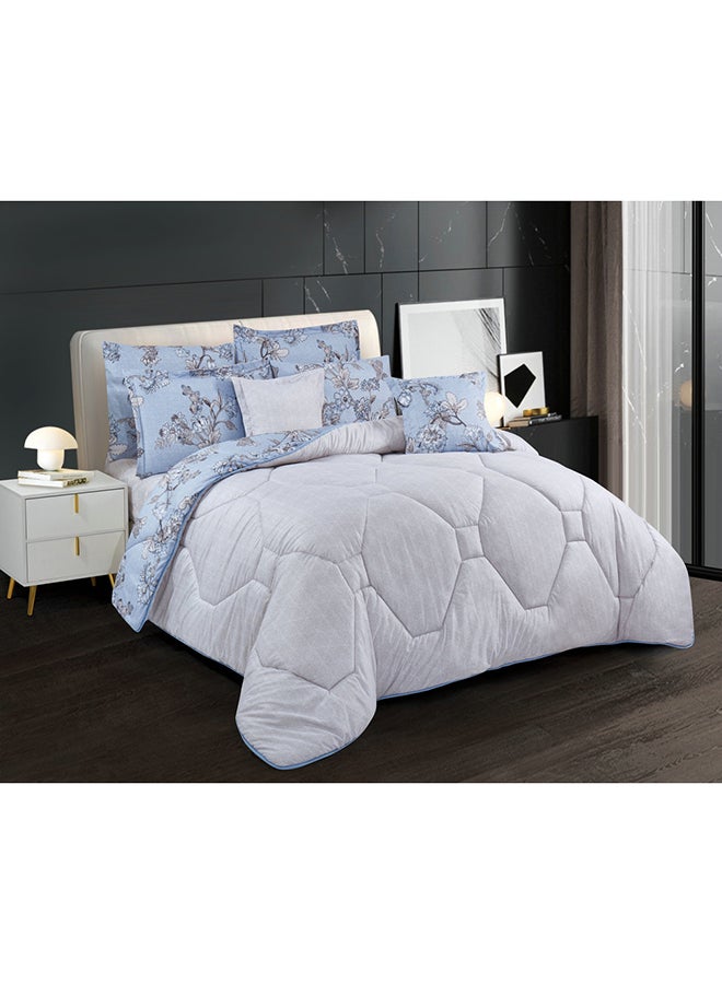 Hours Horse comforter set with durable and soft fabric two sides with a floral pattern 8 pieces king size  - Image 2