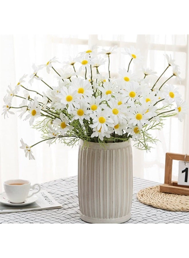 OUKEYI Artificial Flowers 12 Bundles Artificial Silk Daisy Fake Flowers UV Resistant Outdoor Fake Wildflowers with Stems Greenery Shrubs Plants Arrangements for Home Garden for Decoration (White) - Image 5