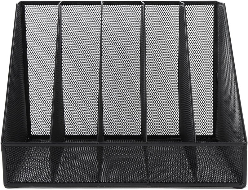 LiebeWH Desk Organizer Metal Mesh 5 Compartment File Organizer for Office Home School Documents Books Mail Letter Trays - Image 5
