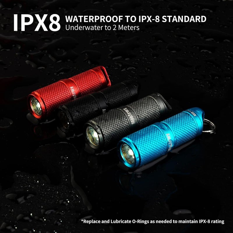 MecArmy X4S Aluminum Handheld Mini EDC Flashlight - 130 Lumens, USB Rechargeable, Waterproof (Blue) - Image 5
