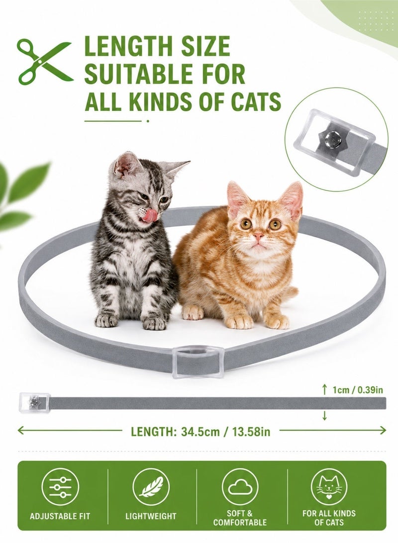 Saudi Select Flea and Tick Collar for Cats, 8-Month Protection, Repels and Kills Fleas, Ticks, and Lice, Adjustable, Waterproof, Grey - Vet Recommended Formula - Image 2