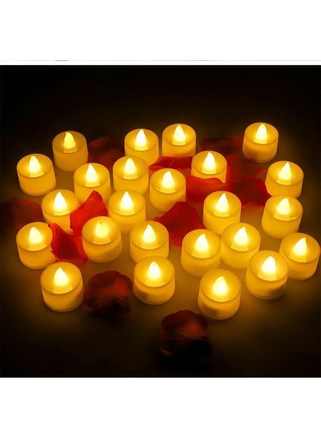 24-Piece LED Real Wax Battery Operated Flameless Candle Tea Light Set Warm，Romantic Decorations for Special Nights, Table Décor, Valentine's Day, Wedding Anniversary  - Image 1