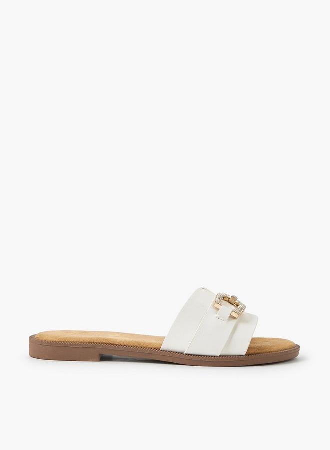 Celeste Women Stone Embellished Flat Sandals - Image 3