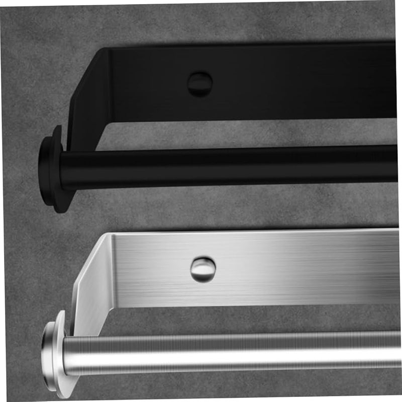 Stainless Steel Wall Mounted Paper Towel Holder Bathroom Storage Rack Punch Installation - Image 5