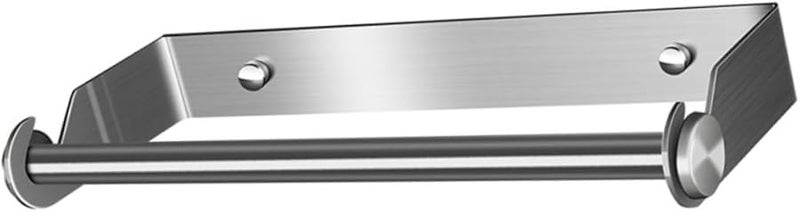 Stainless Steel Wall Mounted Paper Towel Holder Bathroom Storage Rack Punch Installation - Image 1