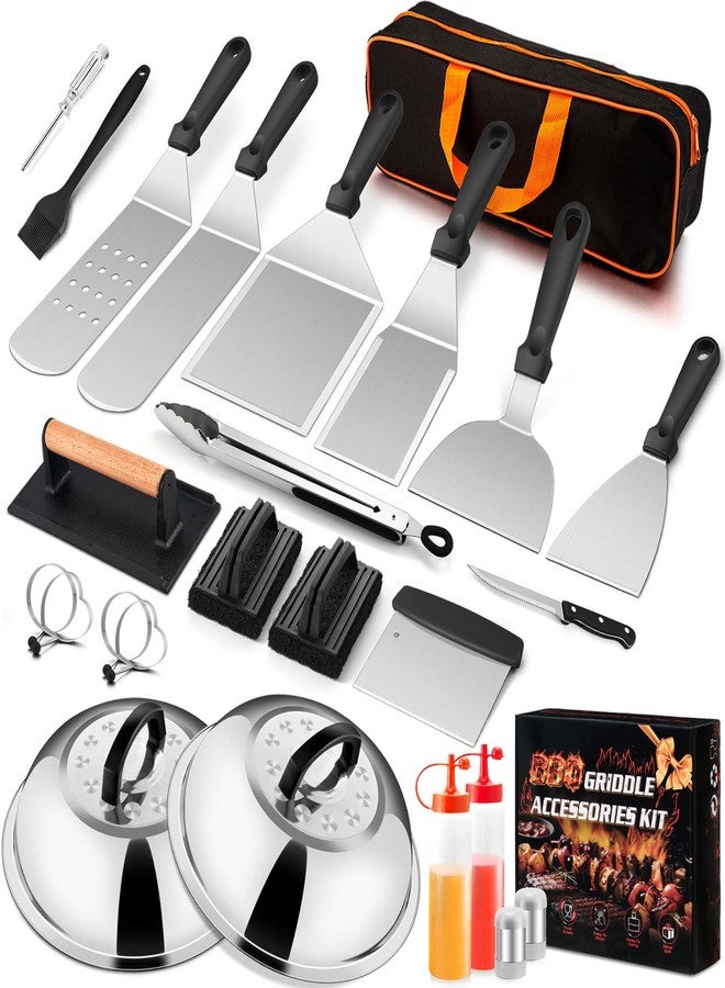 Joyfair 25Pcs Griddle Accessories Kit (with Melting Dome), Stainless Steel Flat Top Grilling Spatula Accessory Tools Set with Basting Covers Burger Press, for Outdoor BBQ Teppanyaki Hibachi Cooking - Image 1