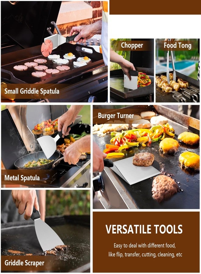 Joyfair 25Pcs Griddle Accessories Kit (with Melting Dome), Stainless Steel Flat Top Grilling Spatula Accessory Tools Set with Basting Covers Burger Press, for Outdoor BBQ Teppanyaki Hibachi Cooking - Image 3