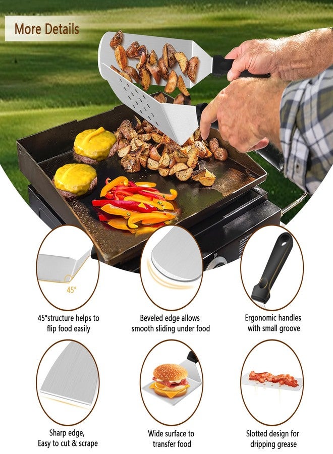 Joyfair 25Pcs Griddle Accessories Kit (with Melting Dome), Stainless Steel Flat Top Grilling Spatula Accessory Tools Set with Basting Covers Burger Press, for Outdoor BBQ Teppanyaki Hibachi Cooking - Image 2