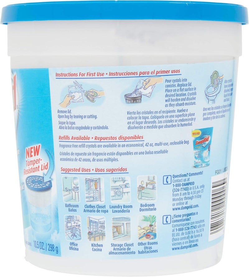 DampRid Refillable Moisture Absorber, Fragrance Free, 10.5 Ounce (Pack of 6) - Image 5