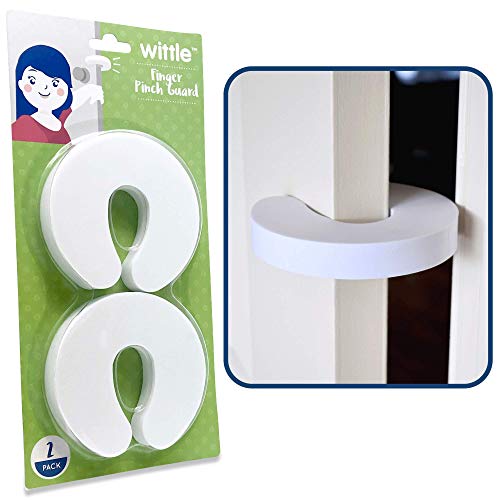 Wittle Finger Pinch Guard - Baby Proof Door Stopper with Soft & Durable Foam - Keeps Doors from Slamming, Prevents Finger Pinch Injuries, and Child or Pet from Getting Locked in Room (2-Pack) - Image 1