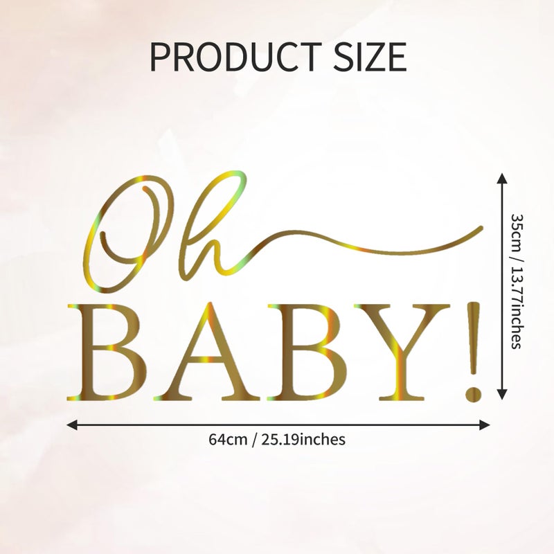 Dvehdbay Oh Baby Sign for Backdrop Gold - Neutral Gender Reveal Decorations, First Birthday Baby Shower Decorations for Girl, Gold Letters for Gender Reveal Sign, 1St Party Banner Supplies - Image 5