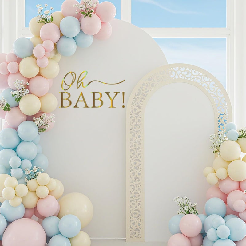 Dvehdbay Oh Baby Sign for Backdrop Gold - Neutral Gender Reveal Decorations, First Birthday Baby Shower Decorations for Girl, Gold Letters for Gender Reveal Sign, 1St Party Banner Supplies - Image 2