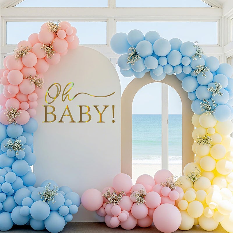 Dvehdbay Oh Baby Sign for Backdrop Gold - Neutral Gender Reveal Decorations, First Birthday Baby Shower Decorations for Girl, Gold Letters for Gender Reveal Sign, 1St Party Banner Supplies - Image 3