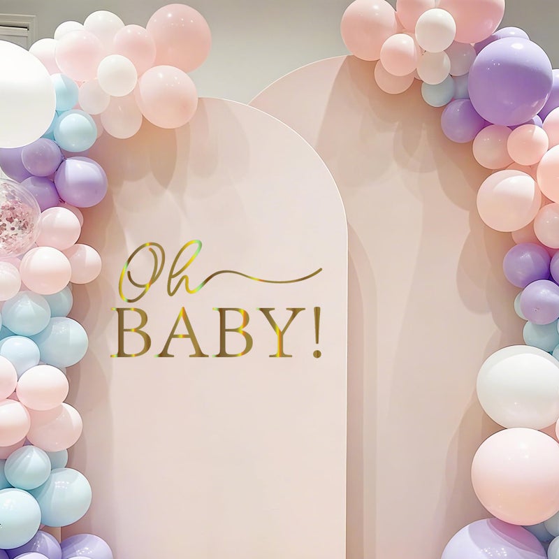 Dvehdbay Oh Baby Sign for Backdrop Gold - Neutral Gender Reveal Decorations, First Birthday Baby Shower Decorations for Girl, Gold Letters for Gender Reveal Sign, 1St Party Banner Supplies - Image 4