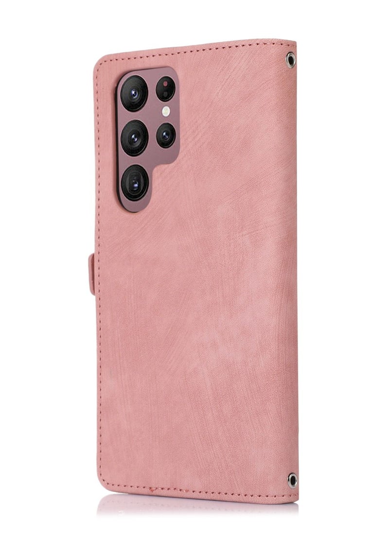 Suteni - Zipped Flip Cover Card Slots Leather Phone Case for Samsung - Image 1
