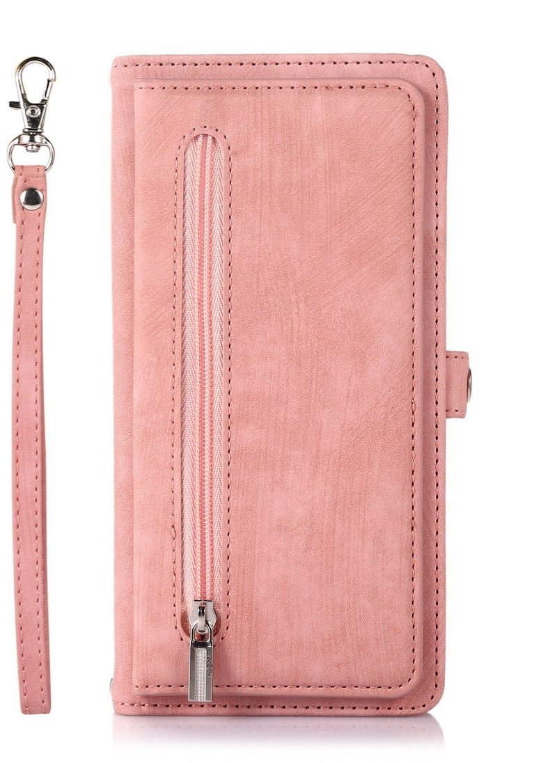 Suteni - Zipped Flip Cover Card Slots Leather Phone Case for Samsung - Image 1