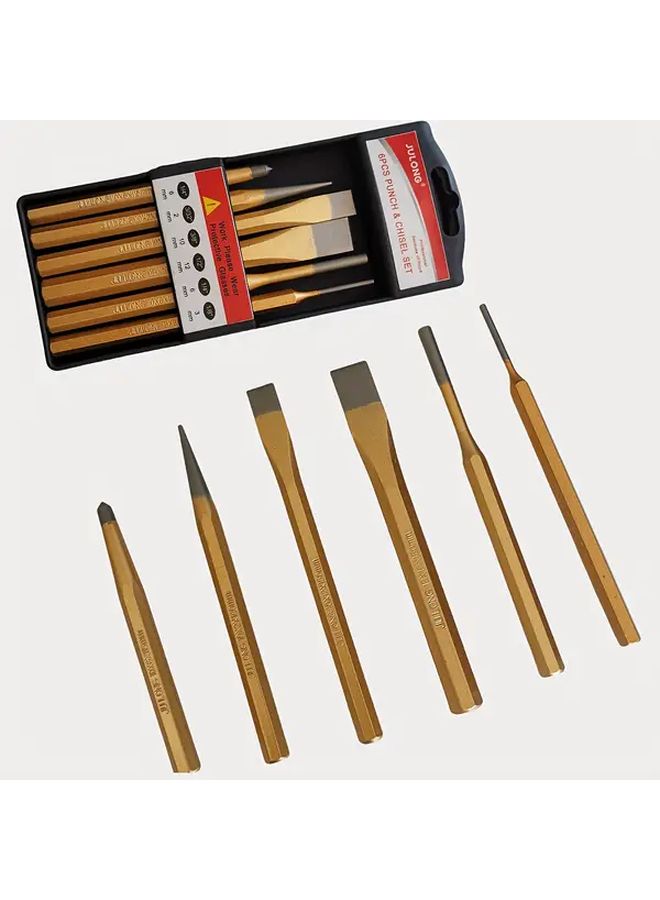 6 Pcs Flat And Pointed Chisel Punch Set For Brick Stone And Cement - Image 3