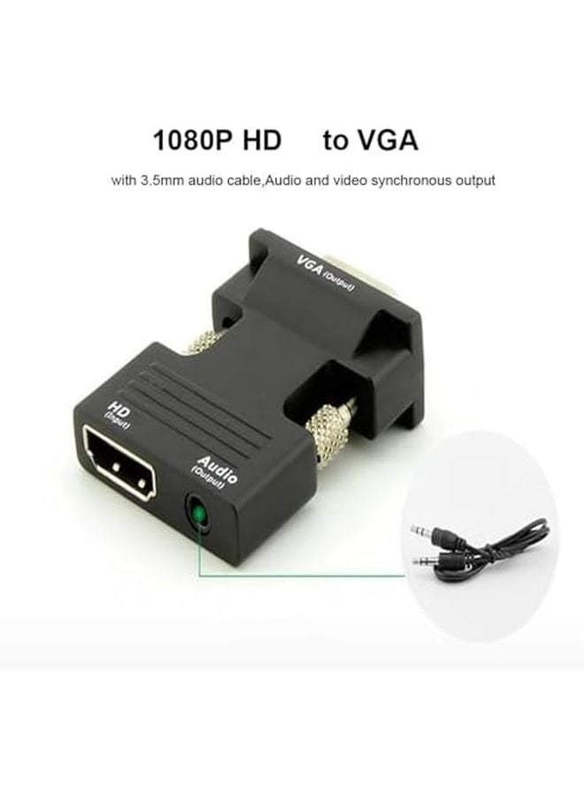 HD to VGA Adapter Converter with Audio Support for PC Laptop to Monitor Projector - Image 3
