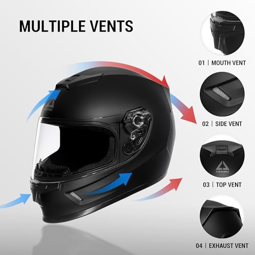 TRIANGLE Kids Motorcycle Helmets Youth Full Face Helmet Lightweight with 2 Visors DOT Approved - Image 3