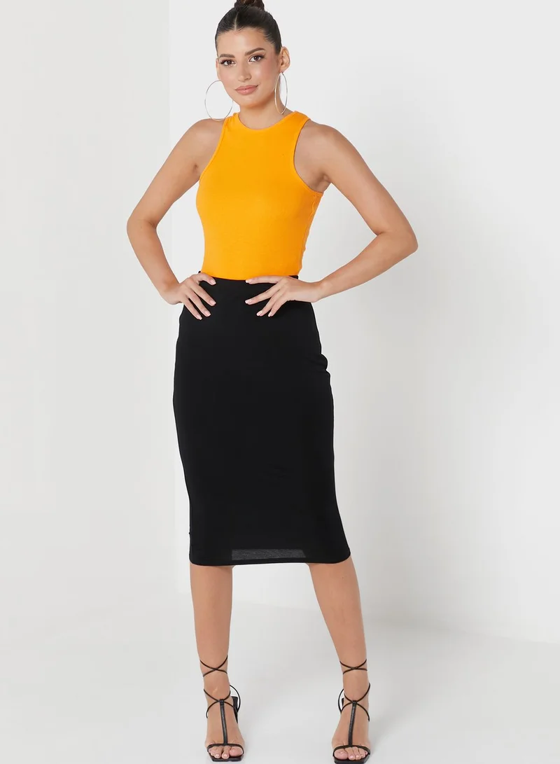 boohoo High Waist Bodycon Skirt