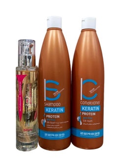 zero35 Shampoo 500 Ml And Conditioner 500 Ml With Serum100 Ml Italian Keratin Protein Free Of Salts And Sulfates  - Image 1