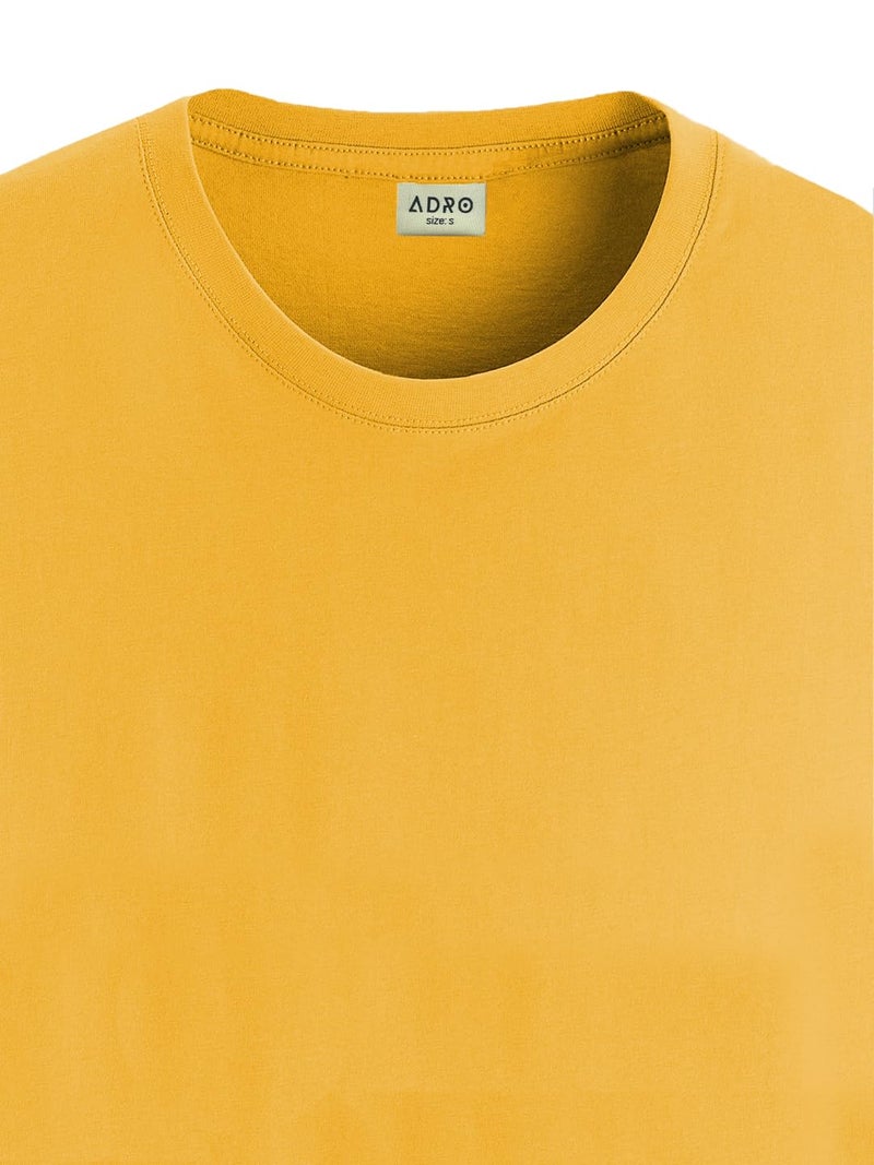 ADRO Men's Fearless Printed Cotton T-Shirt in Mustard - Image 3
