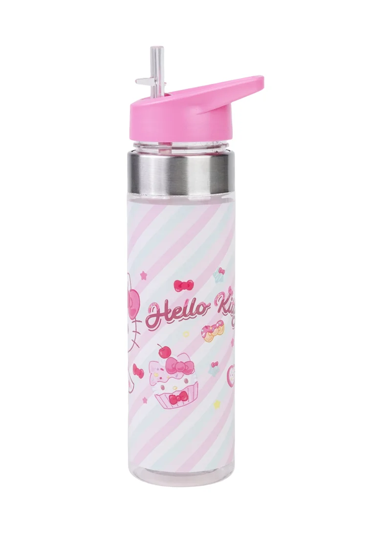 Sanrio  Sanrio Hello Kitty Regular Water Bottle 650ml | Kids Plastic Water Bottle with Straw Lid | Hello Kitty Reusable Drinking Bottle for School, Travel & Sports | Leak-Resistant Water Bottle for Women | Best Price UAE