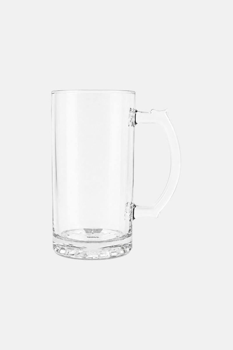 Top Gun Tankard Glass With Metal Icon 560ml, Transparent - Image 1