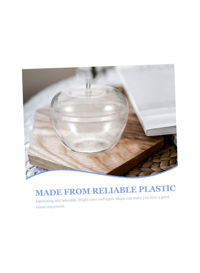 12pcs Apple Storage Box, Plastic Candy Containers, Clear Plastic Gift Box, Fillable Candy Cases with Lid, Hanging Baubles Balls Clear Ornaments, Apples Shaped Cookie Jar Snacks Box for Kids  - Image 3