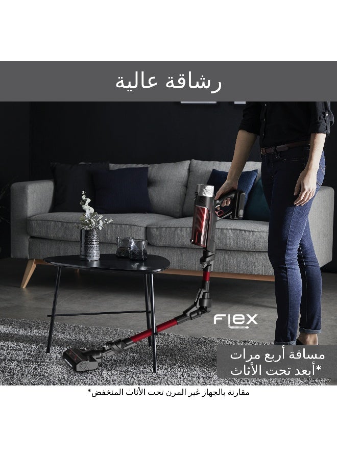Tefal Cordless Vacuum Cleaner | X-Force Flex 9.60 Vacuum Cleaner Cordless | Animal Care Model | Strong Constant Suction Power |Long-Lasting Battery | Flex Tube System | Automatic Suction Power Adjustment by Floor Type | 2 Years Warranty 100 W TY2079HO Red & Black - Image 5