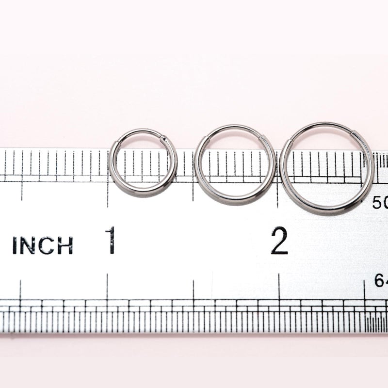 Limerencia G23 Titanium Slim Huggie Hoop Earrings, Hypoallergenic F136 Implant Grade Pure Titanium for Sensitive Ears (3 Pairs Set Silver) - Image 3