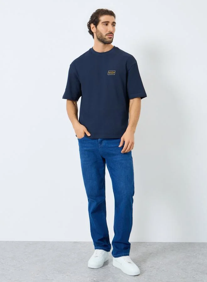 Styli Ribbed Waffle Knit Regular Fit T-Shirt