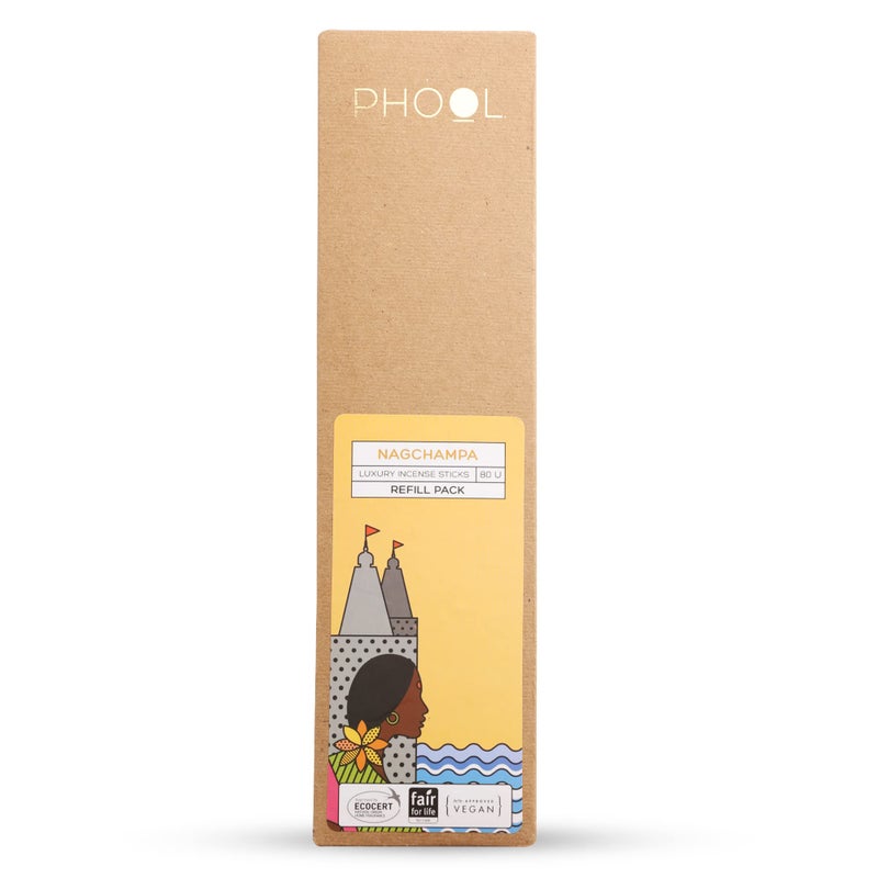 Phool Luxury Incense Nagchampa Refill Pack – 80 Organic Charcoal & Sulphur-Free Agarbatti (200g), Soothing Fragrance for Mood Upliftment, Pooja & Meditation - Image 5