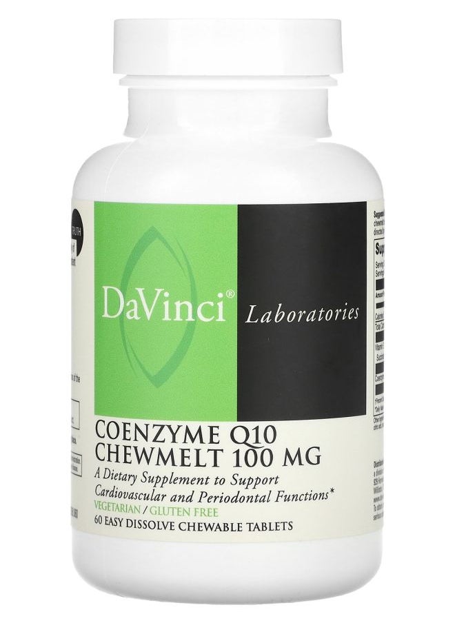 DaVinci Laboratories Coenzyme Q10 Chewmelt 100 mg 60 Easy Dissolve Chewable Tablets 