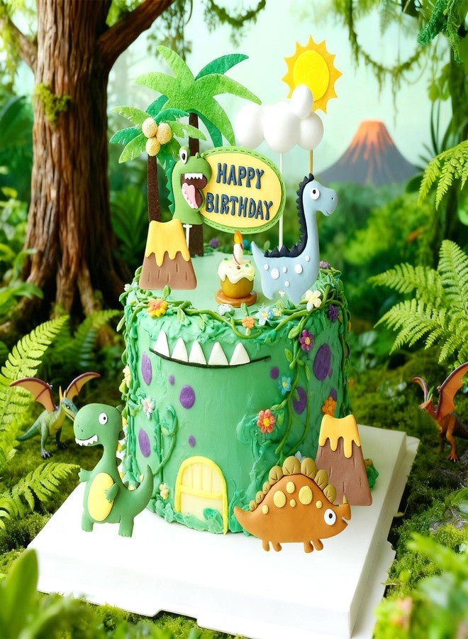 Roaring Good Time Dinosaur Cake Decorations Dinosaur Cupcake Topper Little Dinosaur Cake Toppers for Birthday Baby Shower Party Supplies - Image 3