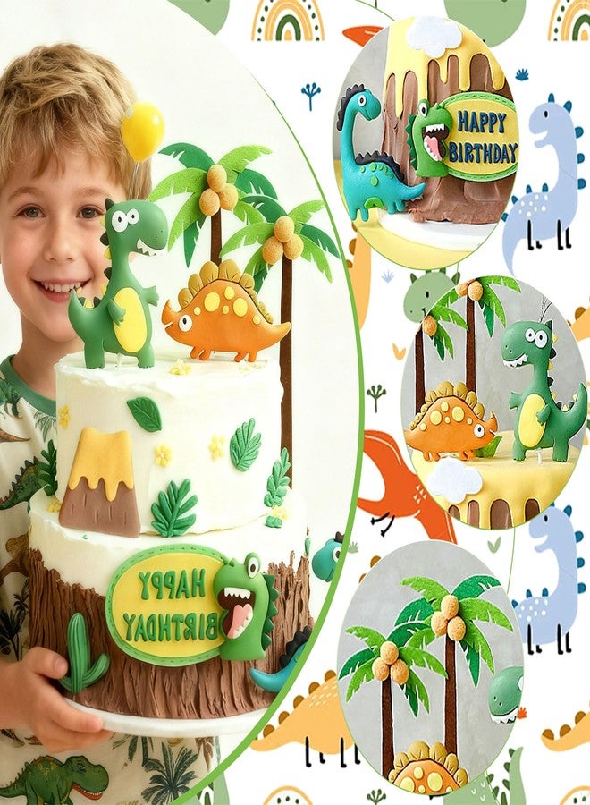 Roaring Good Time Dinosaur Cake Decorations Dinosaur Cupcake Topper Little Dinosaur Cake Toppers for Birthday Baby Shower Party Supplies - Image 4