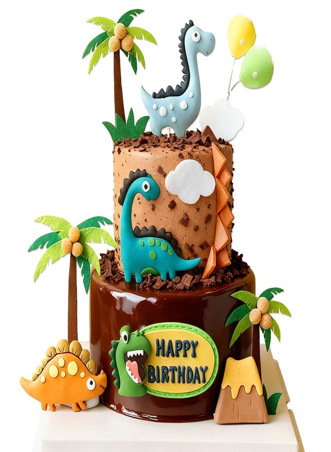 Roaring Good Time Dinosaur Cake Decorations Dinosaur Cupcake Topper Little Dinosaur Cake Toppers for Birthday Baby Shower Party Supplies - Image 1