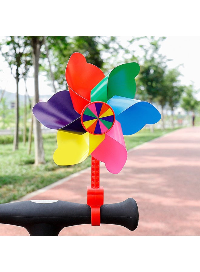 Toy Hanging Self External Hanging Baby Driving Children Colorful Baby Scooter Bicycle Outdoor Scooter Skateboard-Color:Seven-color Windmill [speed Pole + Short Pole]
