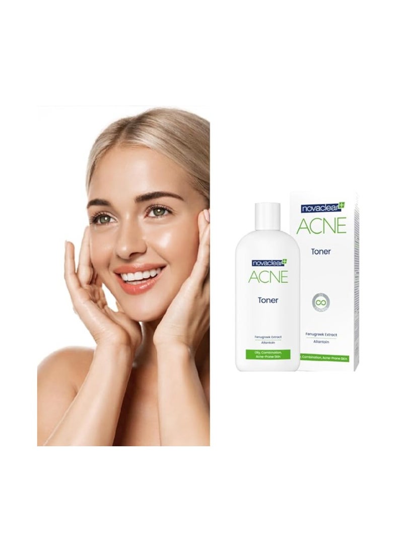 نوفاكلير Novaclear Acne Toner - for Oily & Acne-Prone Skin with Fenugreek Extract and Allantoin, Facial Toner for Skin Inflammation, Clear Complexion and Matte Finish 150 ML - Image 5
