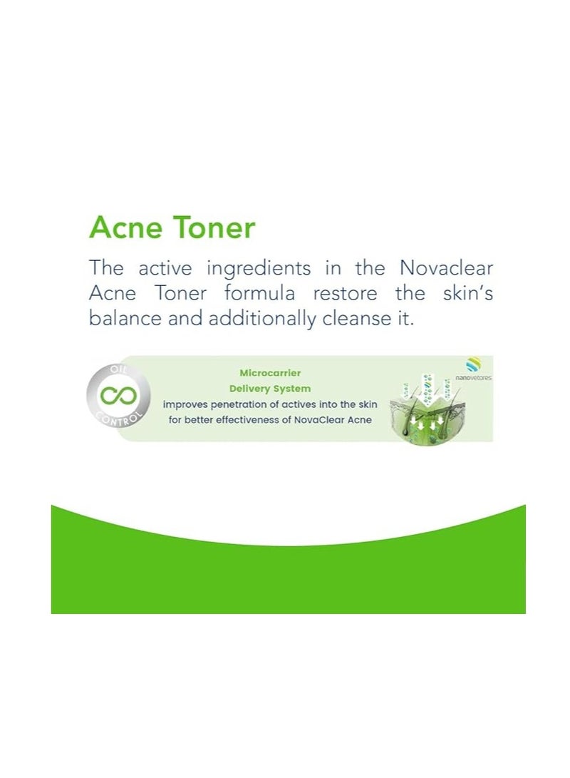 نوفاكلير Novaclear Acne Toner - for Oily & Acne-Prone Skin with Fenugreek Extract and Allantoin, Facial Toner for Skin Inflammation, Clear Complexion and Matte Finish 150 ML - Image 4