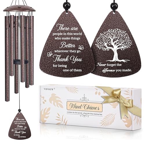 vifoew Thank You Gifts for Women Men, 32" Wind Chimes Thank You Gift, Appreciation Gifts for Employee Coworkers Pastor Teachers Colleague, Thanksgiving Day Hostess Gift for Family Friends, Home Decor - Image 1