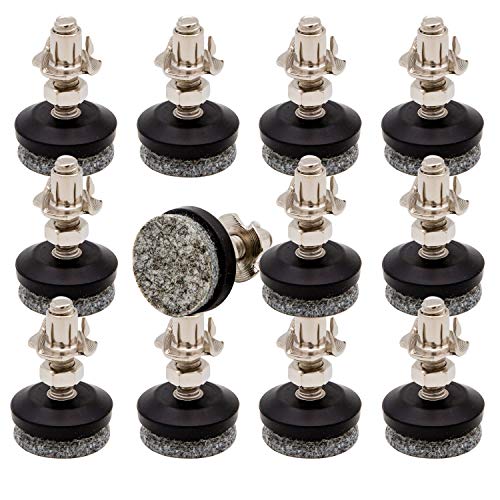 HUAYY Furniture Levelers feet pad,Table and Chairs levelers Legs | 2019 Style Height Adjustable Protection Integrated High-Density Felt Pads | Heavy Duty 1/4-20x1 Threaded Shank T-Nuts(12 Pack) - Image 1