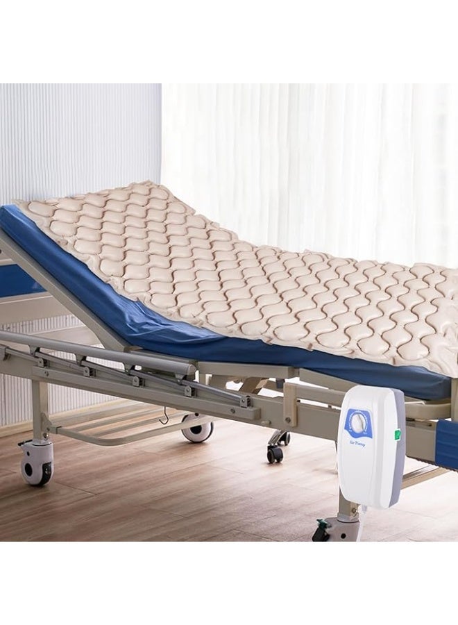 Medical foldable air mattress with 130 air cushions, anti-decubitus, portable pressure relief system with 5-speed adjustable pump, supports up to 135 kg for the elderly and bedridden patients. - Image 1