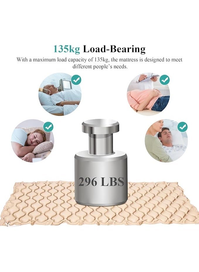 Medical foldable air mattress with 130 air cushions, anti-decubitus, portable pressure relief system with 5-speed adjustable pump, supports up to 135 kg for the elderly and bedridden patients. - Image 3