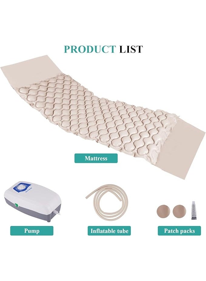 Medical foldable air mattress with 130 air cushions, anti-decubitus, portable pressure relief system with 5-speed adjustable pump, supports up to 135 kg for the elderly and bedridden patients. - Image 2