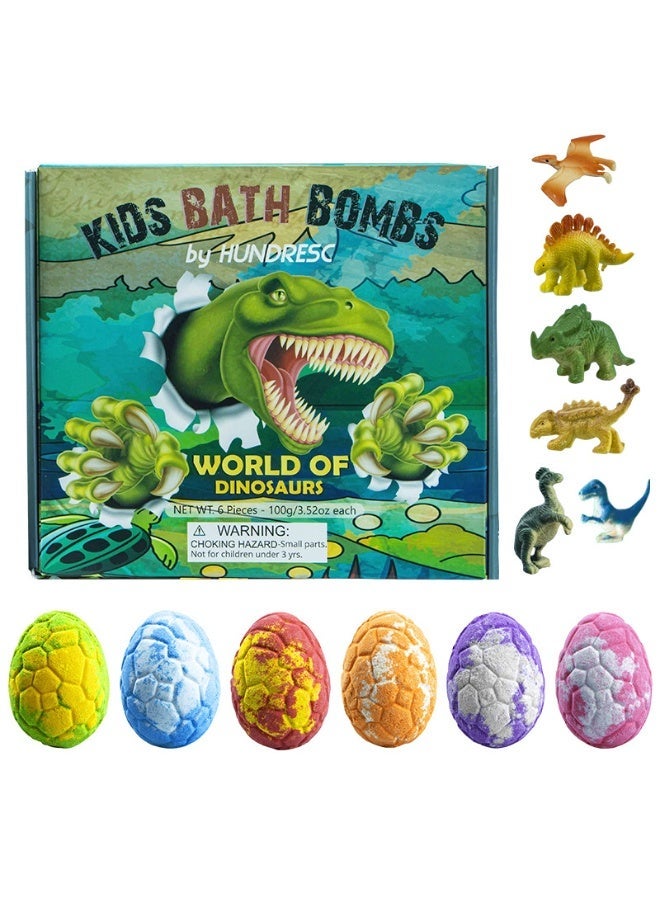 Bath 6 Pieces Bath Bombs for Kids, Handmade Bath Bombs with Surprise Toys Inside, Soda Salt Balls, Natural Organic Earth and Sea Bubble Baths Fizzy Toys to Moisturize Dry Skin for Boys and Girls - Image 1