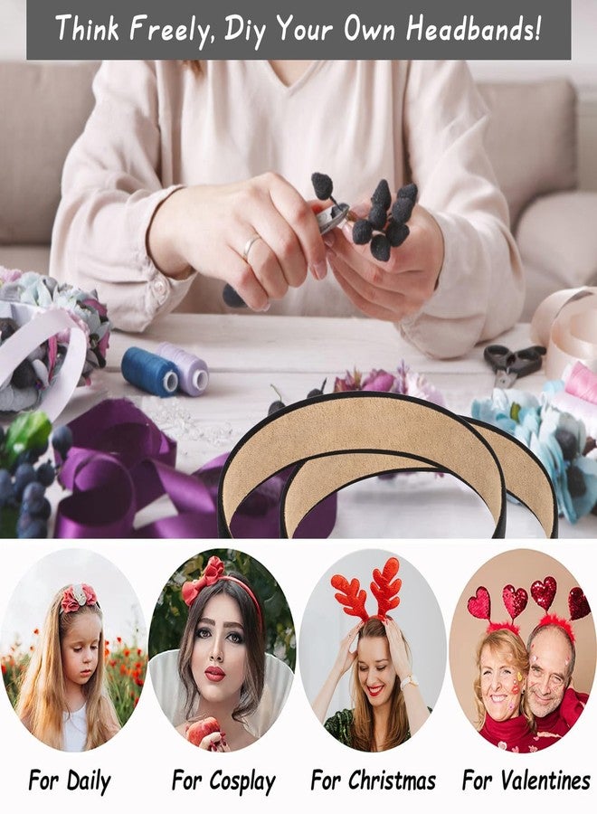 Wecoe 16pcs Headbands for Women 1 Inch Wide Black Satin Headband Non Slip Fashion Hair Bands Diy Holiday Costume Hair Accessories Women Girls Diademas Coreanas Para Mujer - Image 4